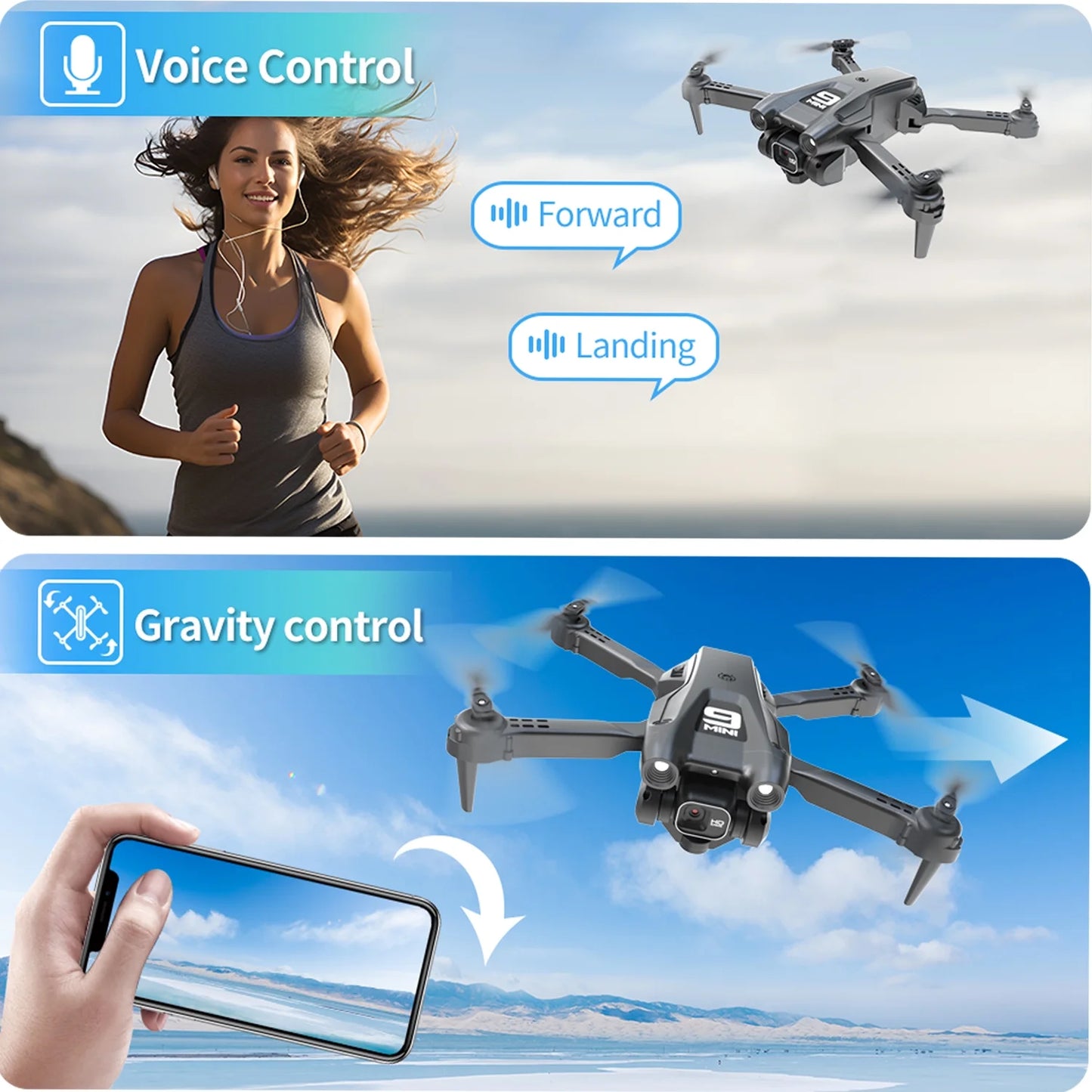 Drone with 4K Camera for Adults, RC Quadcopter with High Speed Brushless Motor, Altitude Hold, Waypoint Fly, 2 Modular 1800Mah Batteries for 30 Mins Long Flight, Carrying Case, Black