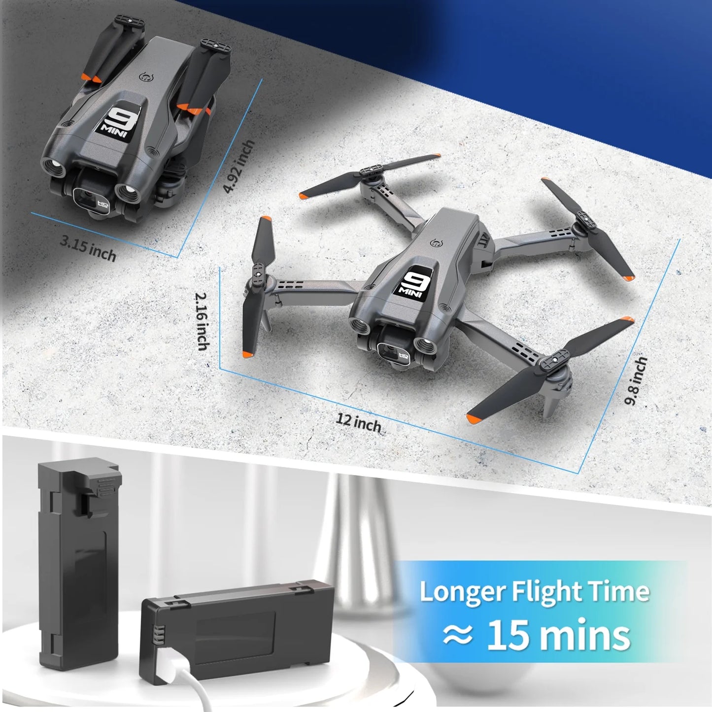 Drone with 4K Camera for Adults, RC Quadcopter with High Speed Brushless Motor, Altitude Hold, Waypoint Fly, 2 Modular 1800Mah Batteries for 30 Mins Long Flight, Carrying Case, Black